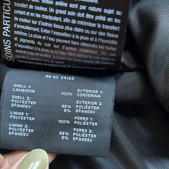 Women’s Marc New York Andrew Marc Black Lambskin Mixed Media Coat Size Medium - Picture 9 of 10